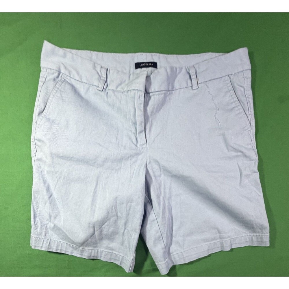 LAND N SEA Women’s Size 10 Light Blue Shorts Flat Front Pockets